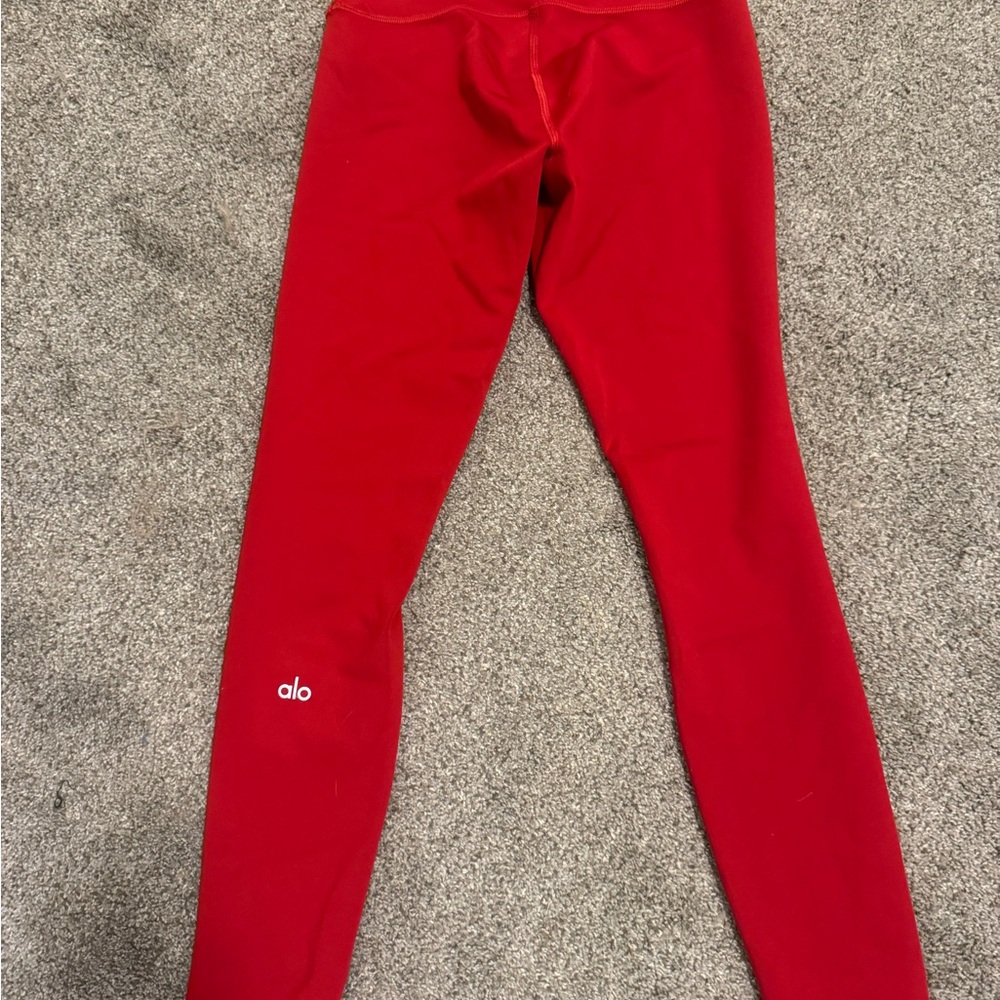 ALO 7/8 airlift Yoga Bold Red Leggings - Like New!